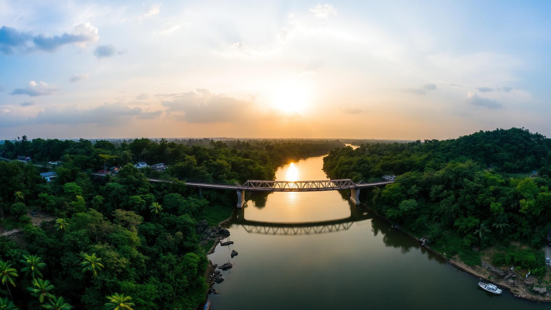 Pont sur la rivière Loange reliant le Kasaï au Kwilu